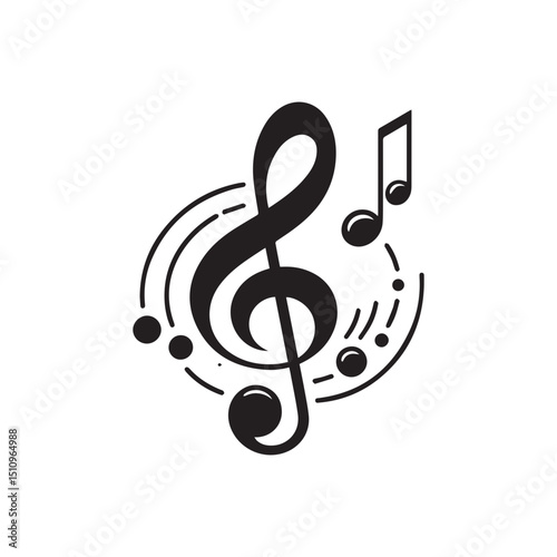 elegant Musical notes wave.