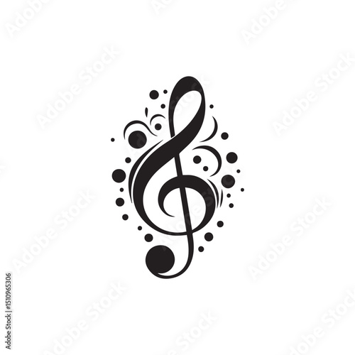 elegant Musical notes wave.
