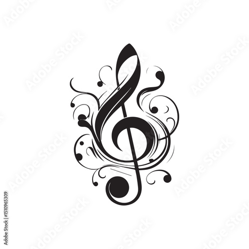 elegant Musical notes wave.