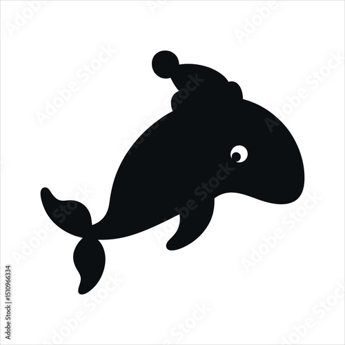 Whale splashing wearing a beanie vector