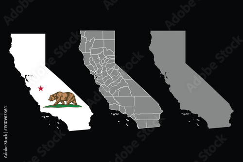 California map vector, California map design