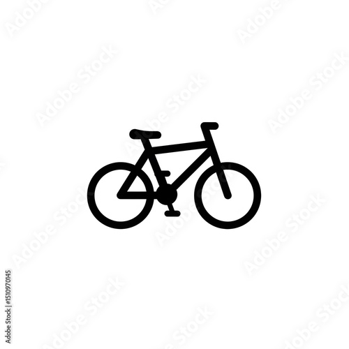 Simple black outline of a bicycle