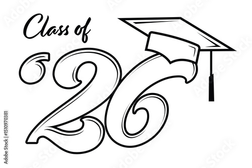 Class of 2026 vector, Class of 2026 vector illustration. Editable class of 2026 typography design vector