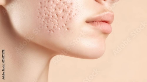 Witness the transition of acne prone skin to a clearer complexion through effective treatment, showcasing improved texture and reduced imperfections