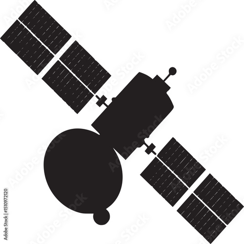 Illustration of a black industrial robotic arm on a white background view
