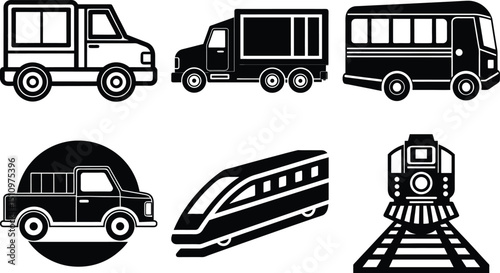 Transport Vector Silhouette Icon White Background