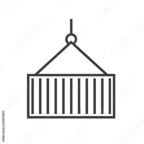 Shipping Container Icon for Global Logistics Websites, Freight Transportation Apps, Import-Export Business Materials, International Trade Platforms and Supply Chain Management Graphics
