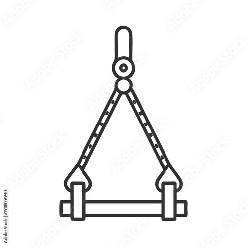Cargo Securement Straps and Chains Icon for Transport Safety Websites, Trucking Industry Apps, Logistics Training Materials, Freight Securing Guidelines and Supply Chain Safety Graphics