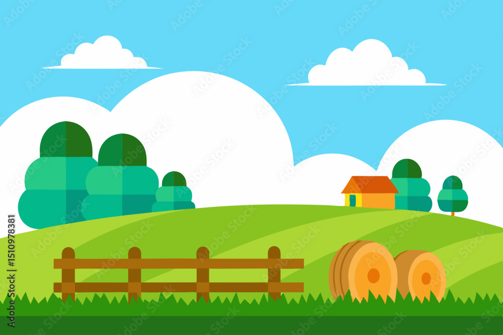 Fototapeta premium landscape with fence