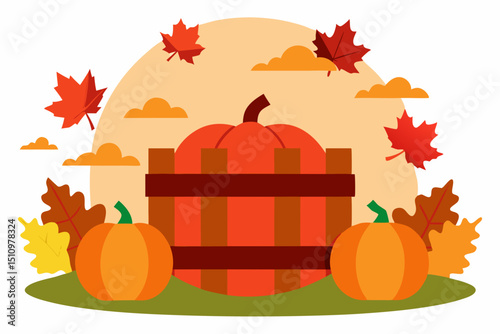 autumn background with pumpkins