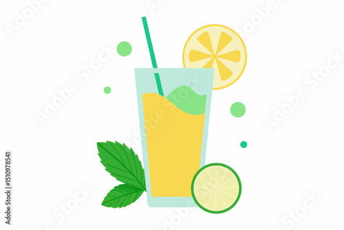 cocktail with lemon and lime