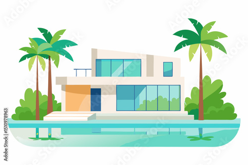 tropical resort hotel