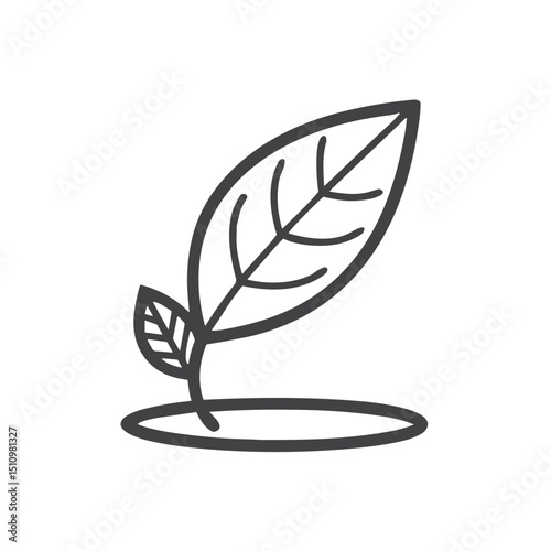Floating Leaf Icon for Environmental Websites, Wellness Applications, Meditation Apps, Nature Conservation Materials and Eco-Friendly Brand Graphics