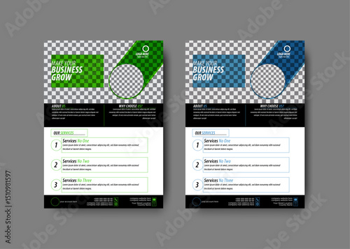 Clean and Modern Corporate A4 Size Flyer Design or Company Brochure Desing Template With Two color Variation Flyer Design
