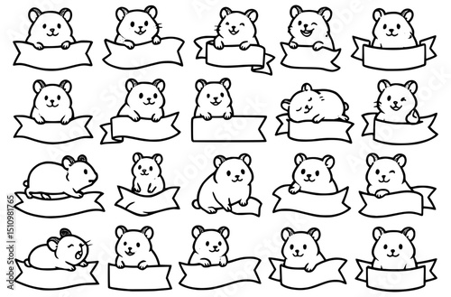 Cute Cartoon Bear Cub Vector Illustration - Whimsical and Playful Animal Design with Kawaii Outline for Children's Art and Crafting Materials