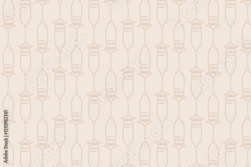 Hand-drawn glass cup pattern for cards, liquor stores, menus, clubs, or graphic design. Glass illustration. Glass cup drawn with lines. Vector graphics.