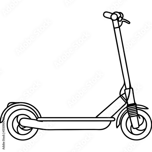Line art electric scooter in minimalist design  