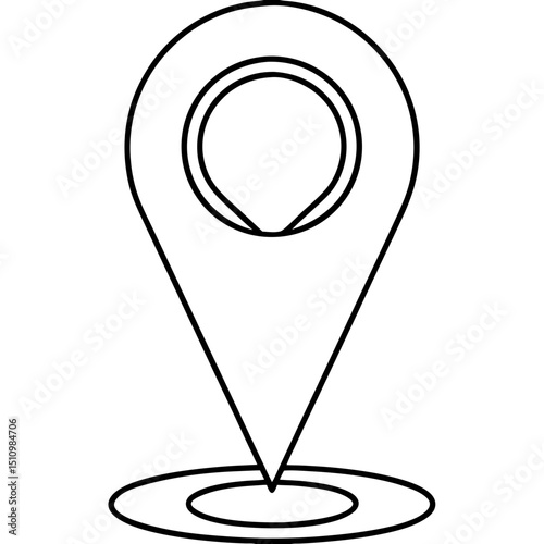 Location pin icon in minimalist style on white background  