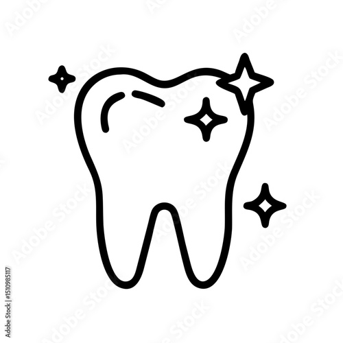 Sparkling clean tooth, dental hygiene illustration