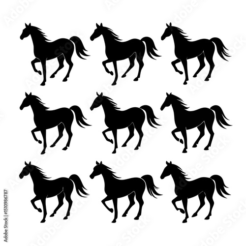 Horse  silhouette bundle set vector design