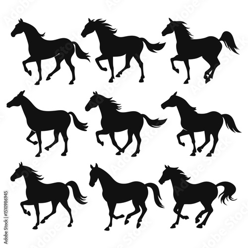 Horse  silhouette bundle set vector design