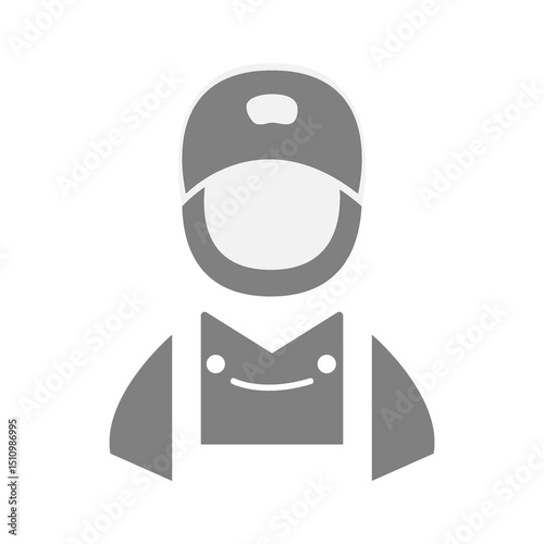 Flat illustration in grayscale. Avatar, user profile, person icon, gender neutral silhouette, profile picture. Suitable for social media profiles, icons, screensavers and as a template..
