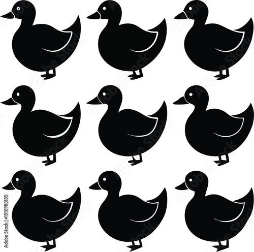 Duck silhouette bundle set vector design
