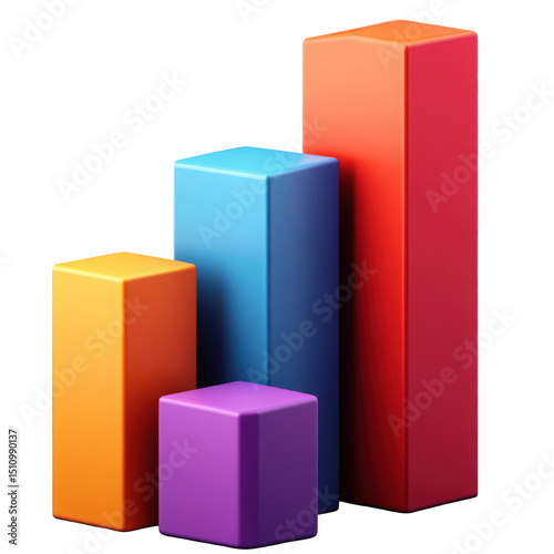 Free Download Colorful 3D Bar Graph Illustrating Growth and Statistical Data Visualization - GFXLoad