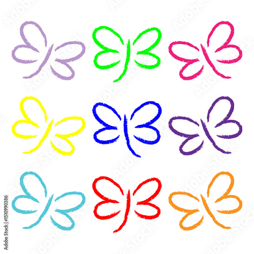 Set of colorful butterflys
