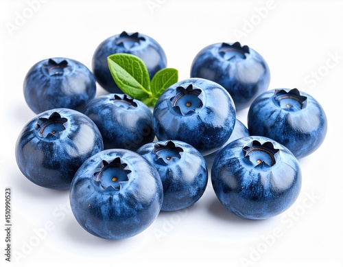 Blueberries, blueberry composition, studio photos of blueberries on a white background