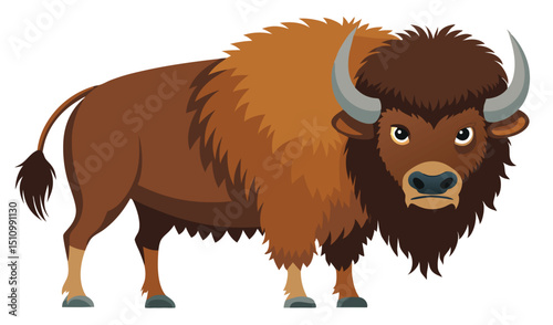 Cartoon bison illustration american buffalo animal