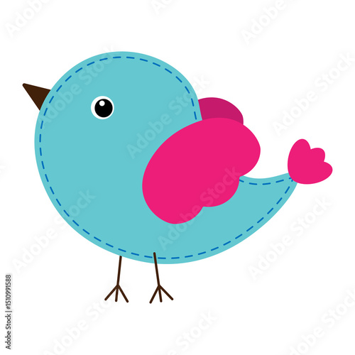 cute little blue and pink bird