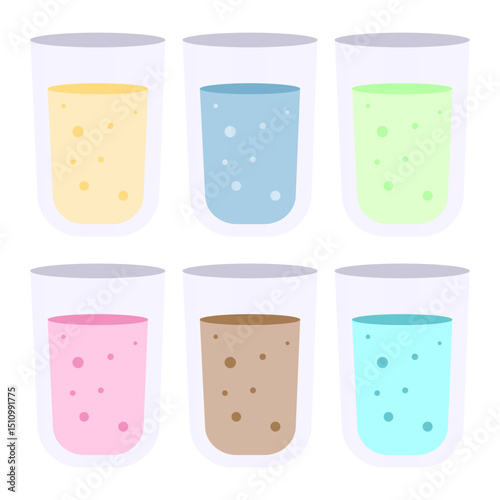 set colorful glasses
