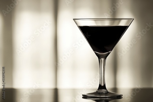 Wallpaper Mural Elegant martini glass silhouette with dark beverage against soft background Torontodigital.ca
