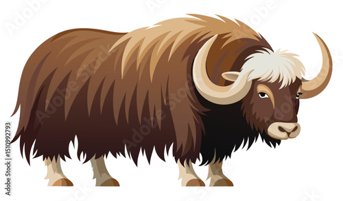 Musk ox illustration arctic animal wildlife