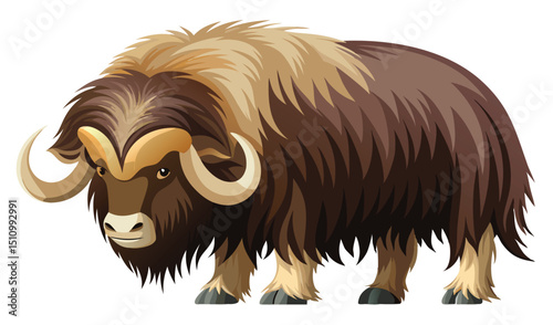 Muskox illustration arctic animal wildlife