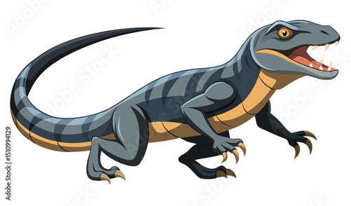 Cartoon raptor dinosaur illustration