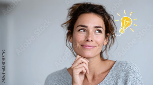 woman with light bulb