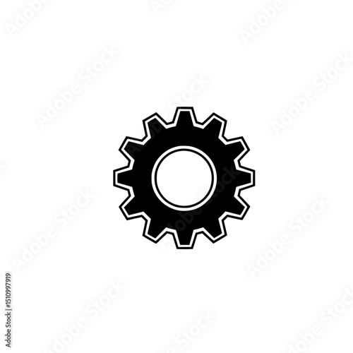 Gear cogwheel mechanism machine part engineering industry technology settings icon vector illustration