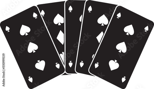 playing cards silhouette vector illustration, playing cards black symbo