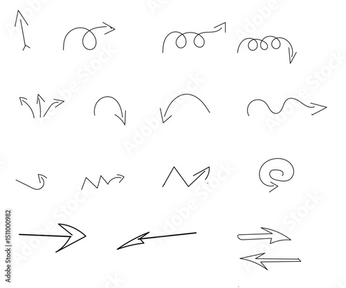 hand drawn arrows set