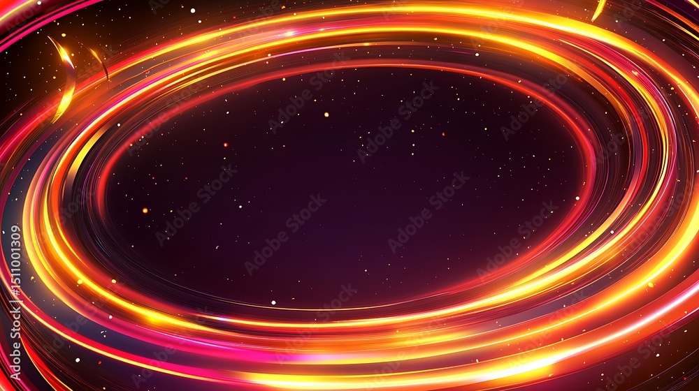 Obraz premium Abstract oval frame with swirling lights