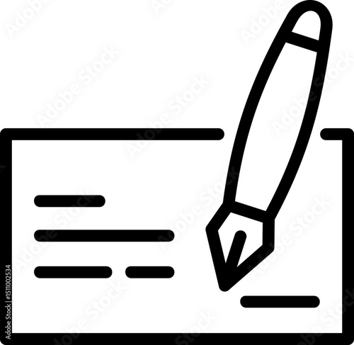Pen writes on a check in a banking setting, representing financial transactions and payment processing with a clean and modern aesthetic.