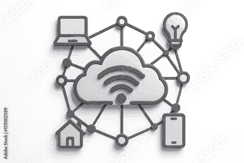 Mobile phone and computer network technology with business communication icons
