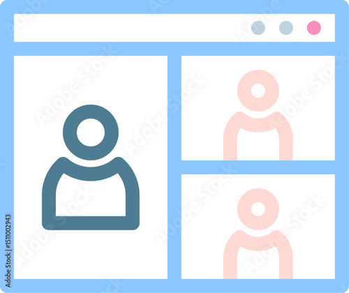 Online meeting interface showing three participants connecting remotely for a virtual conference call, fostering collaboration and communication in a modern workplace.