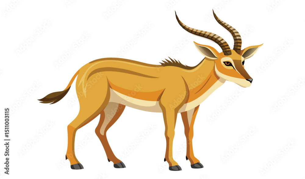 Obraz premium Illustration of a male arabian oryx antelope