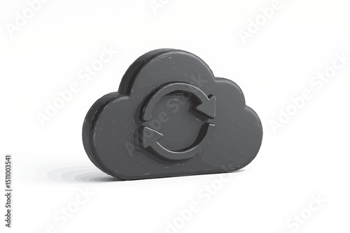 3D lock and key icon symbolizing cloud computing security and network connection