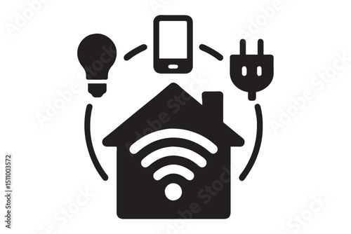 Hand holding radio and mobile phone vector illustration with communication technology icons and wireless network symbols