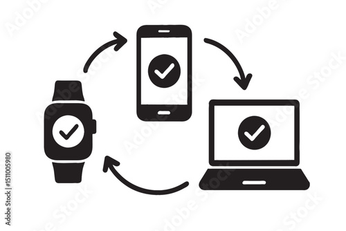 Set of mobile phones, vector technology devices for digital audio and communication