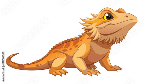Adorable cartoon bearded dragon illustration